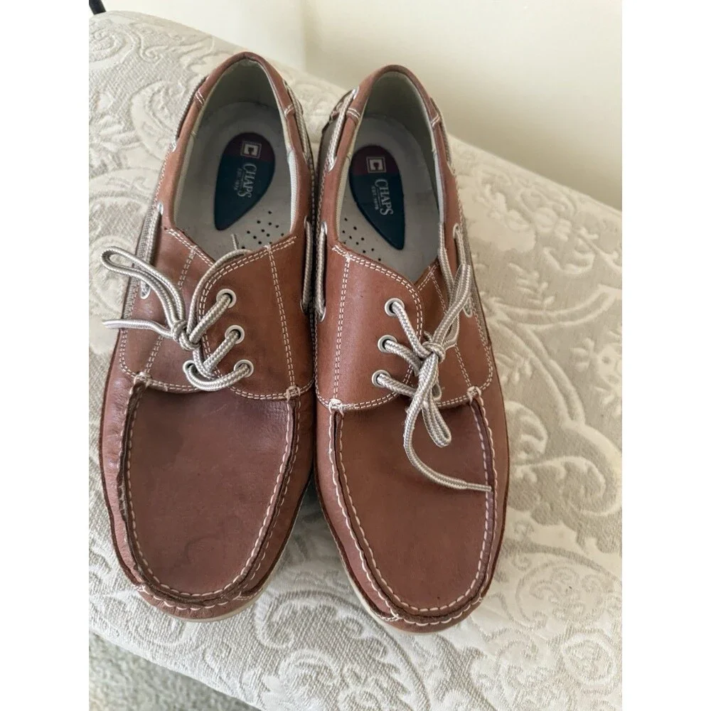 Chaps Leather Boat Shoes Men Size 13W